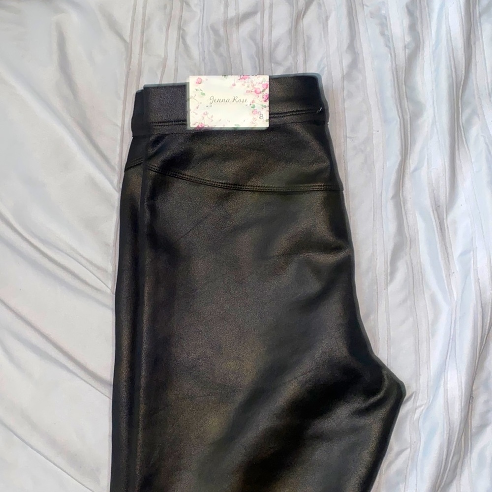 Jenna Rose black leather pants, size 8
